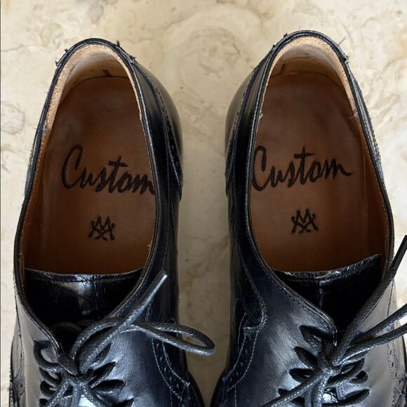 Mezlan Custom Fernie Lizard Exotic Leather Luxury Derby Shoes Made in Spain - Picture 13 of 16